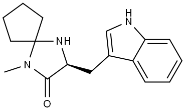 (S)-3-((1H-indol-3-yl)methyl)-1-methyl-1,4-diazaspiro[4.4]nonan-2-one Structure