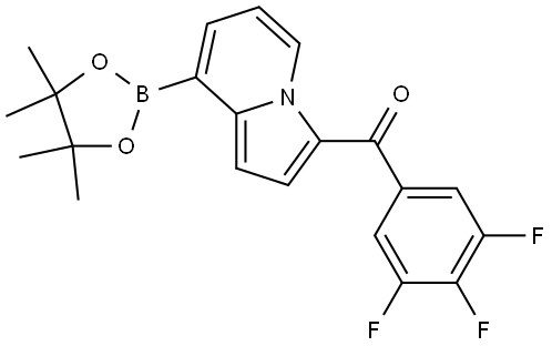 Methanone, [8-(4,4,5,5-tetramethyl-1,3,2-dioxaborolan-2-yl)-3-indolizinyl](3,4,5-trifluorophenyl)- Structure