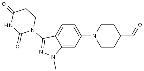 1-(3-(2,4-dioxotetrahydropyrimidin-1(2H)-yl)-1-methyl-1H-indazol-6-yl)piperidine-4-carbaldehyde Structure