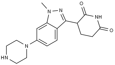 3-(1-methyl-6-(piperazin-1-yl)-1H-indazol-3-yl)piperidine-2,6-dione Structure