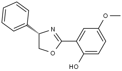 Phenol, 2-[(4S)-4,5-dihydro-4-phenyl-2-oxazolyl]-4-methoxy- Structure