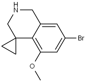 Spiro[cyclopropane-1,4′(1′H)-isoquinoline], 7′-bromo-2′,3′-dihydro-5′-methoxy- Structure