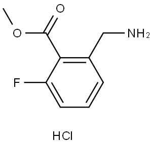 Benzoic acid, 2-(aminomethyl)-6-fluoro-, methyl ester, hydrochloride (1:1) Structure