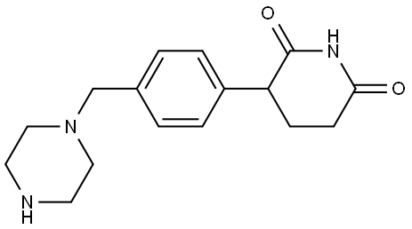 3-(4-(piperazin-1-ylmethyl)phenyl)piperidine-2,6-dione Structure