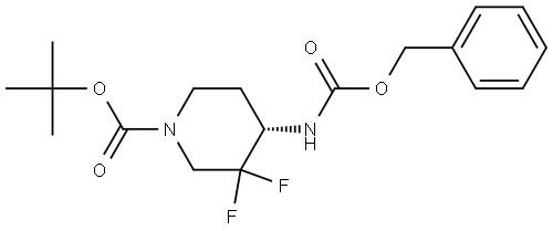 tert-butyl (S)-4-(((benzyloxy)carbonyl)amino)-3,3-difluoropiperidine-1-carboxylate Structure