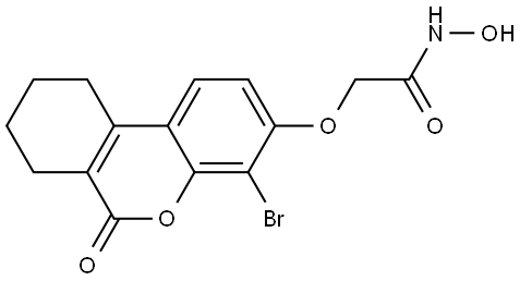 Acetamide, 2-[(4-bromo-7,8,9,10-tetrahydro-6-oxo-6H-dibenzo[b,d]pyran-3-yl)oxy]-N-hydroxy- Structure