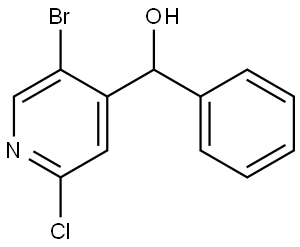 (5-bromo-2-chloropyridin-4-yl)(phenyl)methanol Structure