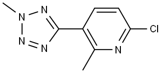 6-chloro-2-methyl-3-(2-methyl-2H-tetrazol-5-yl)pyridine Structure