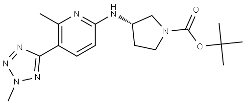 tert-butyl (S)-3-((6-methyl-5-(2-methyl-2H-tetrazol-5-yl)pyridin-2-yl)amino)pyrrolidine-1-carboxylate Structure