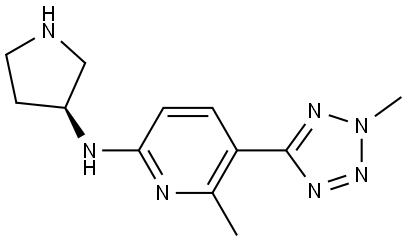 (S)-6-methyl-5-(2-methyl-2H-tetrazol-5-yl)-N-(pyrrolidin-3-yl)pyridin-2-amine Structure