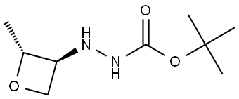 Hydrazinecarboxylic acid, 2-[(2R,3S)-2-methyl-3-oxetanyl]-, 1,1-dimethylethyl ester (ACI) Structure