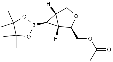 3-Oxabicyclo[3.1.0]hexane-2-methanol, 6-(4,4,5,5-tetramethyl-1,3,2-dioxaborolan-2-yl)-, 2-acetate, (1R,2R,5S,6S)-rel- (ACI) Structure