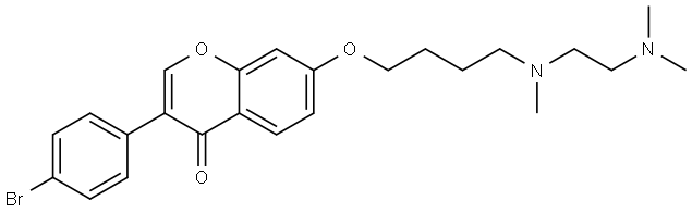 4H-1-Benzopyran-4-one, 3-(4-bromophenyl)-7-[4-[[2-(dimethylamino)ethyl]methylamino]butoxy]- Structure