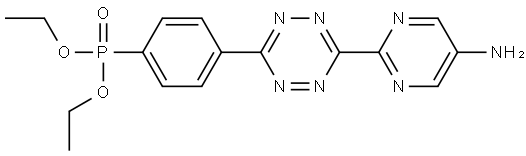 diethyl (4-(6-(5-aminopyrimidin-2-yl)-1,2,4,5-tetrazin-3-yl)phenyl)phosphonate 구조식 이미지