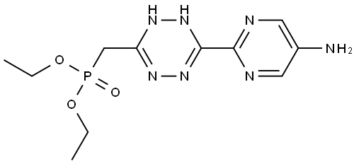 diethyl ((6-(5-aminopyrimidin-2-yl)-1,4-dihydro-1,2,4,5-tetrazin-3-yl)methyl)phosphonate 구조식 이미지