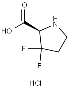 (2R)-3,3-difluoropyrrolidine-2-carboxylic acid hydrochloride Structure