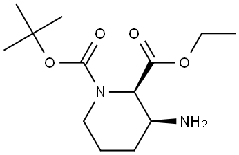 O1-tert-butyl O2-ethyl (2R,3S)-3-aminopiperidine-1,2-dicarboxylate Structure