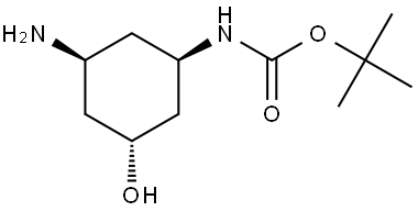 tert-butyl N-[(1R,3S,5R)-3-amino-5-hydroxy-cyclohexyl]carbamate 구조식 이미지