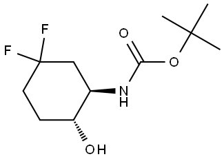 tert-butyl N-[trans-5,5-difluoro-2-hydroxy-cyclohexyl]carbamate 구조식 이미지