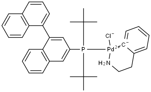 1,1'-Binaphthalen]-3-yldi-tert-butylphosphine][2-(2-aminoethyl)ethyl)phenyl]-palladium(II) chloride Structure