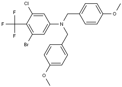 3-Bromo-5-chloro-N,N-bis(4-methoxybenzyl)-4-(trifluoromethyl)aniline 구조식 이미지