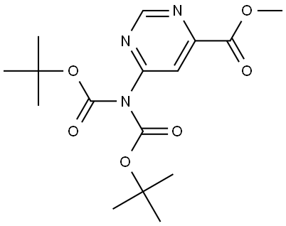 methyl 6-[bis(tert-butoxycarbonyl)amino]pyrimidine-4-carboxylate Structure