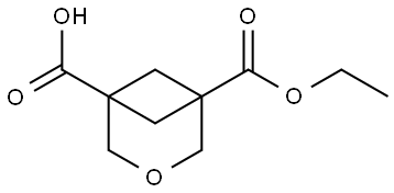 5-(Ethoxycarbonyl)-3-oxabicyclo[3.1.1]heptane-1-carboxylic Acid Structure