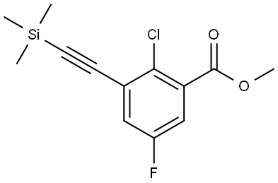 Methyl 2-chloro-5-fluoro-3-((trimethylsilyl)ethynyl)benzoate 구조식 이미지