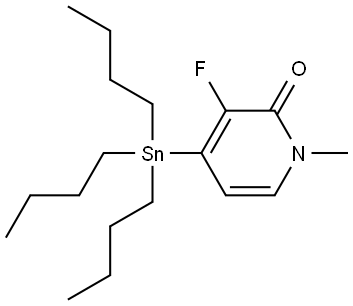 3-fluoro-1-methyl-4-tributylstannyl-pyridin-2-one Structure