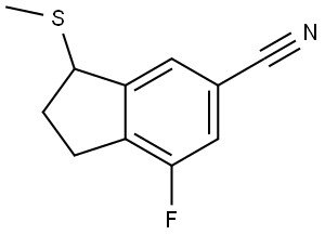 7-fluoro-3-(methylthio)-2,3-dihydro-1H-indene-5-carbonitrile Structure