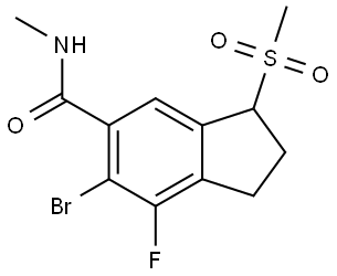 6-bromo-7-fluoro-N-methyl-3-(methylsulfonyl)-2,3-dihydro-1H-indene-5-carboxamide Structure