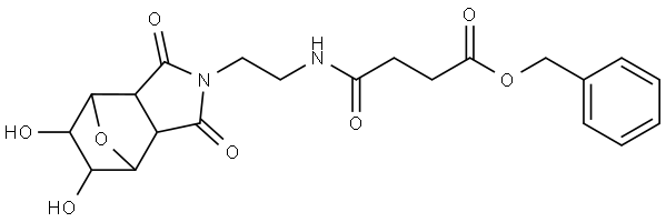 benzyl 4-((2-(5,6-dihydroxy-1,3-dioxohexahydro-1H-4,7-epoxyisoindol-2(3H)-yl)ethyl)amino)-4-oxobutanoate Structure