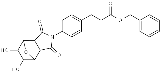 benzyl 3-(4-(5,6-dihydroxy-1,3-dioxohexahydro-1H-4,7-epoxyisoindol-2(3H)-yl)phenyl)propanoate Structure