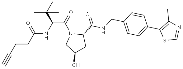 (2R,4S)-1-((S)-3,3-dimethyl-2-(oct-7-ynamido)butanoyl)-4-hydroxy-N-(4-(4-methylthiazol-5-yl)benzyl)pyrrolidine-2-carboxamide Structure