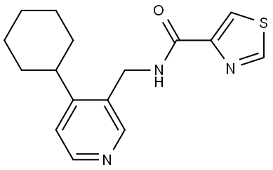 4-Thiazolecarboxamide, N-[(4-cyclohexyl-3-pyridinyl)methyl]- Structure