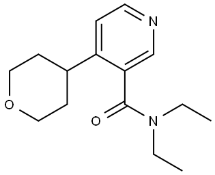 3-Pyridinecarboxamide, N,N-diethyl-4-(tetrahydro-2H-pyran-4-yl)- Structure