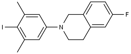 Isoquinoline, 6-fluoro-1,2,3,4-tetrahydro-2-(4-iodo-3,5-dimethylphenyl)- Structure