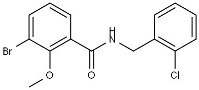 Benzamide, 3-bromo-N-[(2-chlorophenyl)methyl]-2-methoxy- Structure