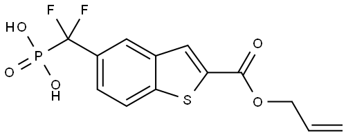 Benzo[b]thiophene-2-carboxylic acid, 5-(difluorophosphonomethyl)-, 2-(2-propen-1-yl) ester Structure