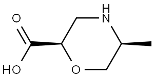 (2R,5S)-5-methylmorpholine-2-carboxylic acid Structure