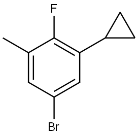 Benzene, 5-bromo-1-cyclopropyl-2-fluoro-3-methyl- Structure