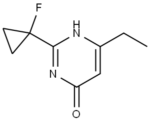 6-ethyl-2-(1-fluorocyclopropyl)pyrimidin-4-ol 구조식 이미지