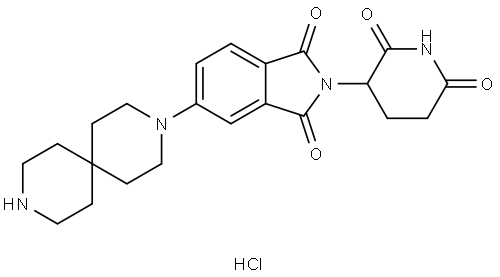 2-(2,6-dioxopiperidin-3-yl)-5-(3,9-diazaspiro[5.5]undecane-3-yl)isoindoline-1,3-dione hydrochloride Structure