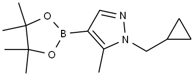 1H-Pyrazole, 1-(cyclopropylmethyl)-5-methyl-4-(4,4,5,5-tetramethyl-1,3,2-dioxaborolan-2-yl)- Structure