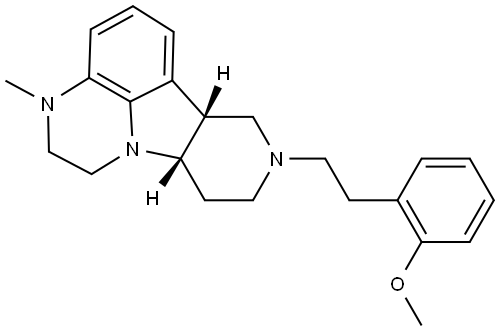 1H-Pyrido[3′,4′:4,5]pyrrolo[1,2,3-de]quinoxaline, 2,3,6b,7,8,9,10,10a-octahydro-8-[2-(2-methoxyphenyl)ethyl]-3-methyl-, (6bR,10aS)- Structure