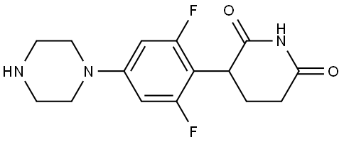 2,6-Piperidinedione, 3-[2,6-difluoro-4-(1-piperazinyl)phenyl]- Structure