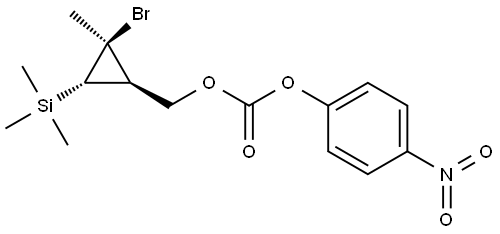 Carbonic acid,[(1R,2R,3R)-2-bromo-2-methyl-3-(trimethylsilyl)cyclopropyl]methyl 4-nitrophenyl ester,rel-(ACI) Structure