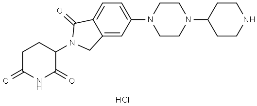 3-(1-oxo-5-(4-(piperidin-4-yl)piperazin-1-yl)isoindolin-2-yl)piperidine-2,6-dione hydrochloride Structure