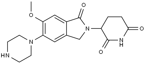 3-(6-Methoxy-1-oxo-5-(piperazin-1-yl)isoindolin-2-yl)piperidine-2,6-dione Structure