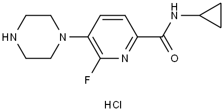 N-cyclopropyl-6-fluoro-5-(piperazin-1-yl)pyridine-2-carboxamide hydrochloride Structure